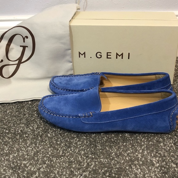 M. Gemi Shoes | M Gemi Blue Suede Driving Shoes Size 385 Italy | Poshmark